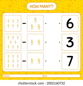 How many counting game with witloof. worksheet for preschool kids, kids activity sheet, printable worksheet