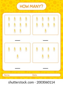 How many counting game with witloof. worksheet for preschool kids, kids activity sheet, printable worksheet