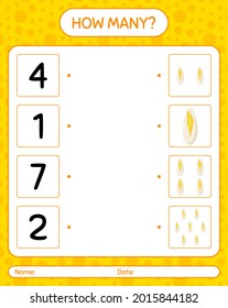 How many counting game with witloof. worksheet for preschool kids, kids activity sheet, printable worksheet