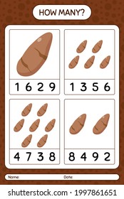 How many counting game with yam root. worksheet for preschool kids, kids activity sheet, printable worksheet