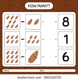 ¿Cuántos juegos de cuenta con la raíz de yam? hoja de trabajo para niños de preescolar, hoja de actividades para niños, hoja de trabajo imprimible