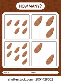 How many counting game with yam root. worksheet for preschool kids, kids activity sheet, printable worksheet