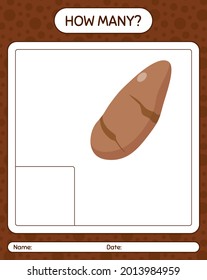 How many counting game with yam root. worksheet for preschool kids, kids activity sheet, printable worksheet