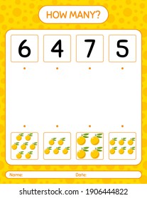 How many counting game with yuzu. worksheet for preschool kids, kids activity sheet, printable worksheet