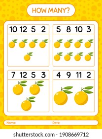 How many counting game with yuzu. worksheet for preschool kids, kids activity sheet, printable worksheet