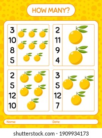 How many counting game with yuzu. worksheet for preschool kids, kids activity sheet, printable worksheet