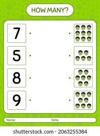 How many counting game with zombie. worksheet for preschool kids, kids activity sheet