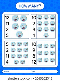 How many counting game with zombie. worksheet for preschool kids, kids activity sheet