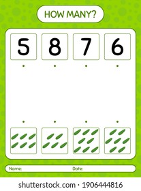 How many counting game with zucchini. worksheet for preschool kids, kids activity sheet, printable worksheet