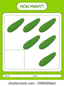 ¿Cuántos juegos de conteo con zucchini? hoja de trabajo para niños de preescolar, hoja de actividades para niños, hoja de trabajo imprimible