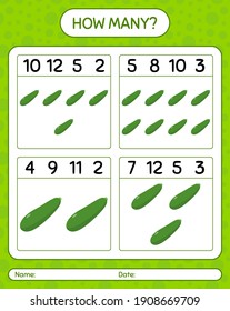 How many counting game with zucchini. worksheet for preschool kids, kids activity sheet, printable worksheet