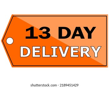 how many days of delivery.
 intercession. Delivery day vector illustration. Perfect design for shop and sales banners on brown and light brown background charming lettering in white and black