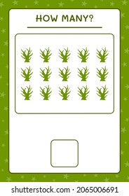How many Dead Tree, game for children. Vector illustration, printable worksheet