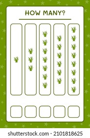 How many Dead Tree, game for children. Vector illustration, printable worksheet