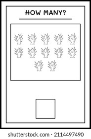 How many Dead Tree, game for children. Vector illustration, printable worksheet
