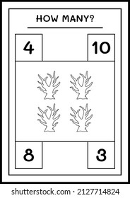 How many Dead Tree, game for children. Vector illustration, printable worksheet