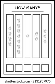 How many Dead Tree, game for children. Vector illustration, printable worksheet