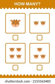 How Many Deer face. Worksheet for kids