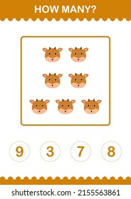 How Many Deer face. Worksheet for kids