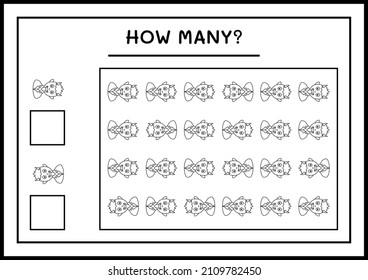 How many Devil, game for children. Vector illustration, printable worksheet