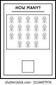 How many Devil, game for children. Vector illustration, printable worksheet