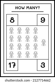 How many Devil, game for children. Vector illustration, printable worksheet