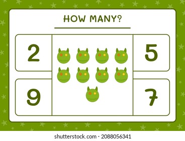 How many Doll, game for children. Vector illustration, printable worksheet