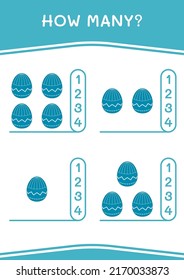 How many of Easter egg, game for children. Vector illustration, printable worksheet