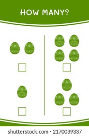 How many of Easter egg, game for children. Vector illustration, printable worksheet