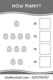 How many of Easter egg, game for children. Vector illustration, printable worksheet