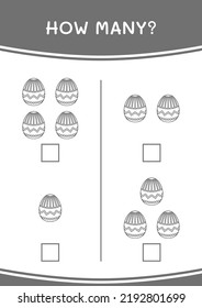 How many of Easter egg, game for children. Vector illustration, printable worksheet