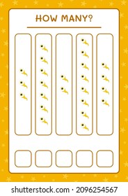 Cuántos ojos, juegos para niños. Ilustración del vector, hoja de cálculo imprimible