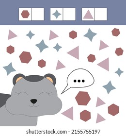 How many figures game with hamster. Preschool worksheet, kids worksheet, printable worksheet