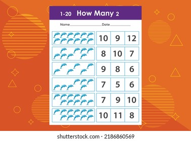 How many fishes task worksheet. Educational children's game worksheet