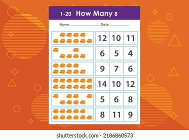 How many fishes task worksheet. Educational children's game worksheet