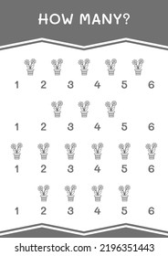 How many of Flower, game for children. Vector illustration, printable worksheet
