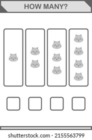 How Many Fox face. Worksheet for kids