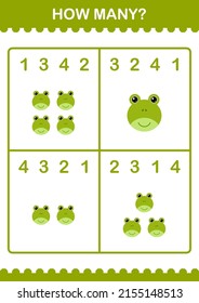 How Many Frog face. Worksheet for kids