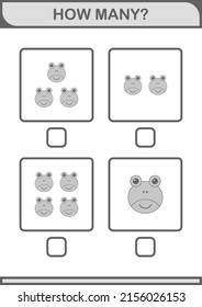 How Many Frog face. Worksheet for kids