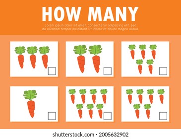 How many game for kids, Counting Game for Preschool Children, Learning mathematics, Education a mathematical game, How many objects on the picture Vector Illustration background