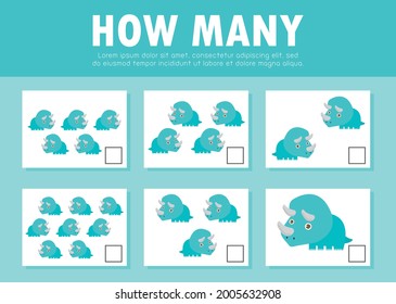 How many game for kids, Counting Game for Preschool Children, Learning mathematics, Education a mathematical game, How many objects on the picture Vector Illustration background