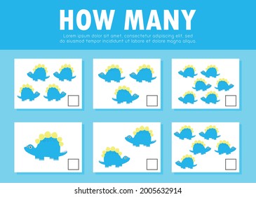 How many game for kids, Counting Game for Preschool Children, Learning mathematics, Education a mathematical game, How many objects on the picture Vector Illustration background