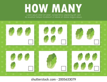 How many game for kids, Counting Game for Preschool Children, Learning mathematics, Education a mathematical game, How many objects on the picture Vector Illustration background