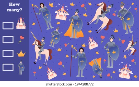 How many game for kids with knights and castles, royal family characters anf magical kingdom theme, puzzle