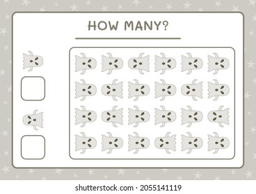 How many Ghost, game for children. Vector illustration, printable worksheet