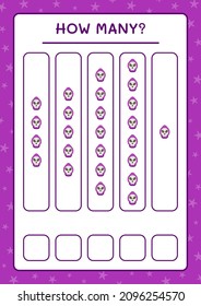 How many Ghost, game for children. Vector illustration, printable worksheet