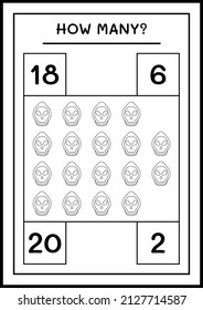 How many Ghost, game for children. Vector illustration, printable worksheet