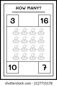 How many Ghost, game for children. Vector illustration, printable worksheet