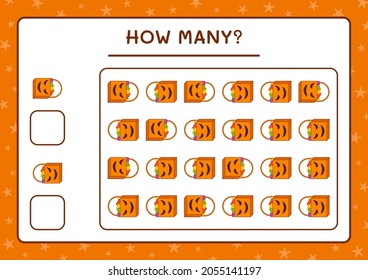 ¿Cuántas Bolsas de Regalo, juegos para niños? Ilustración del vector, hoja de cálculo imprimible