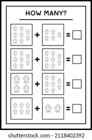 How many gingerbread cookie, game for children. Vector illustration, printable worksheet